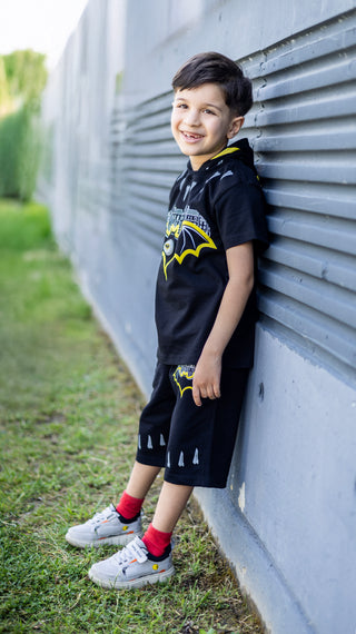 Batman Işıklı Kısa Kollu Şortlu 2'li Takım