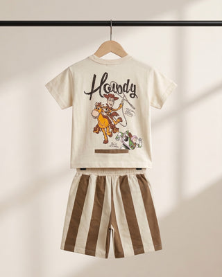 Toy Story Premium Pamuklu Çocuk Şort Takımı - Çizgili