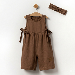 Mila Yan Taraf Bağlamalı Bandanalı Tulum